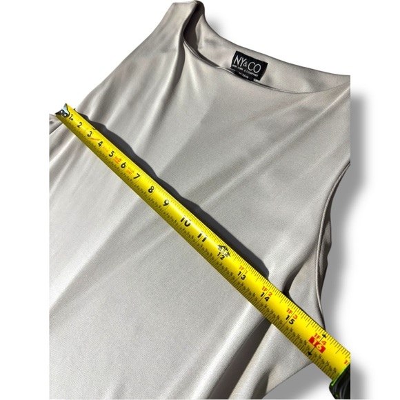 New York & Company Elegant Sleeveless Light Gray Knee Length A-line Mini Dress - Picture 10 of 15